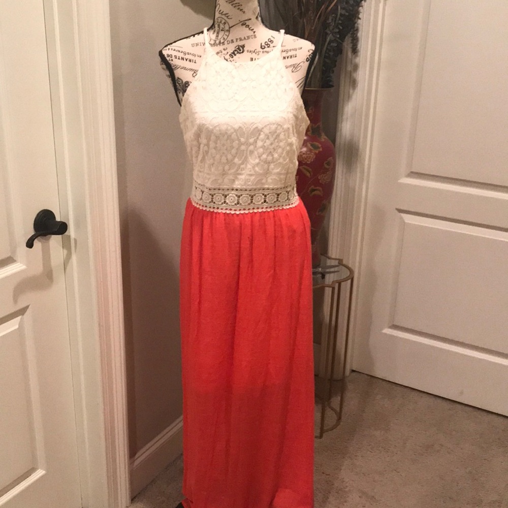Crochet boho Maxi dress. Size 7